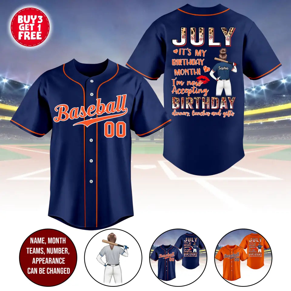 BaseBall Jersey, Custom Birthday Shirt, Queens Born In July, July Birthday Shirts For Woman, Baseball Lover