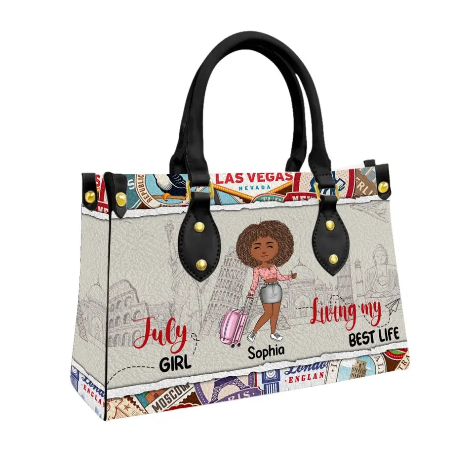 Personalized Leather Bag - Birthday, Handbag personalized, Custom Birthday Gift, Queens are Born In July, July Birthday Gifts For Woman