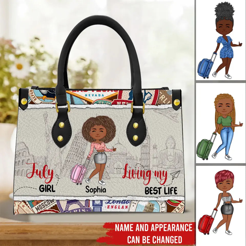 Personalized Leather Bag - Birthday, Handbag personalized, Custom Birthday Gift, Queens are Born In July, July Birthday Gifts For Woman