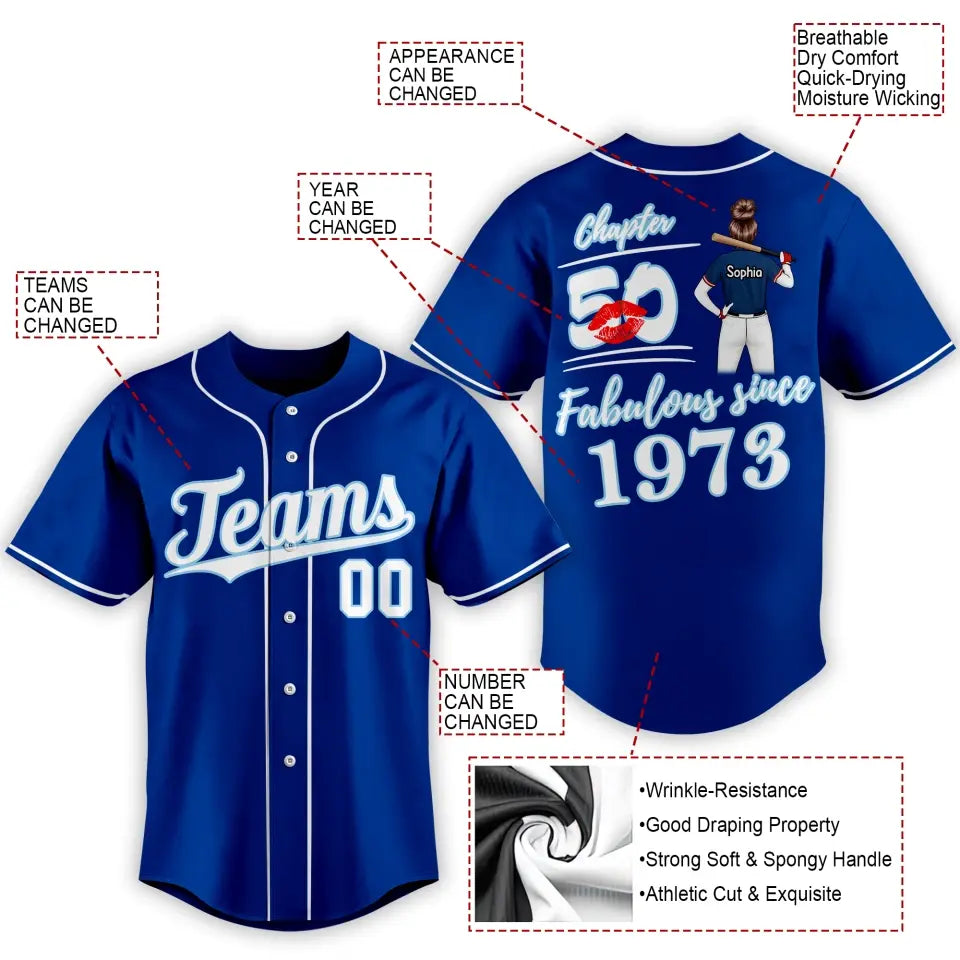 BaseBall Shirt, Custom Birthday Shirt, Turning 50 Shirt, Gifts For Women Turning 50, 50 And Fabulous Shirt, 1973 Baseball Lover