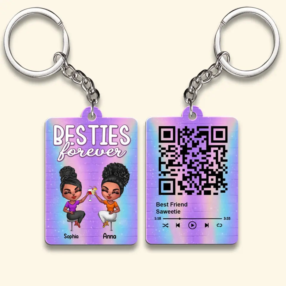 Personalized Bestie Acrylic Keychain, Custom  Acrylic Keychain For Bestie, Best Friend Gift Ideas