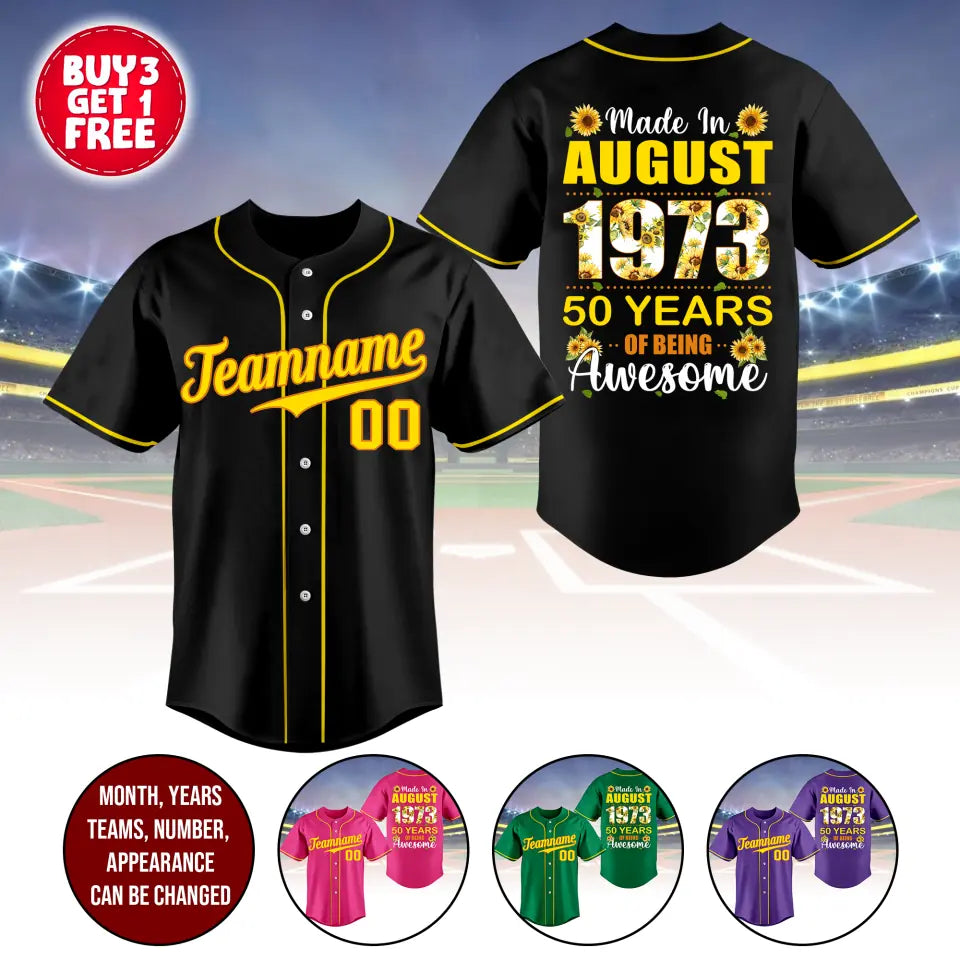 BaseBall Shirt, Custom Birthday Shirt, Turning 50 Shirt, Gifts For Women Turning 50, 50 And Fabulous Shirt, 1973 Baseball Lover