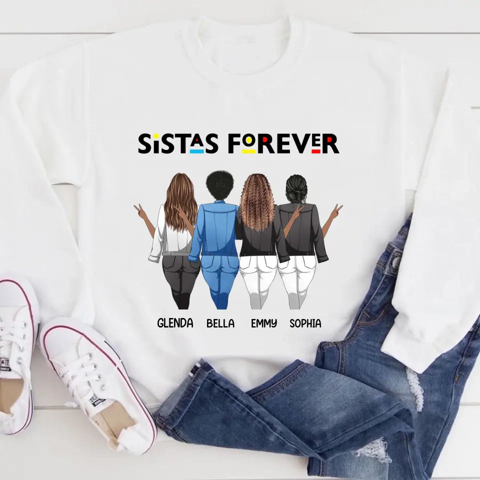 Sistas Forever - Personalized T Shirts - Personalized Mug - Birthday Gift For Sista, Sister, Soul Sister, Best Friend, BFF, Bestie, Friend