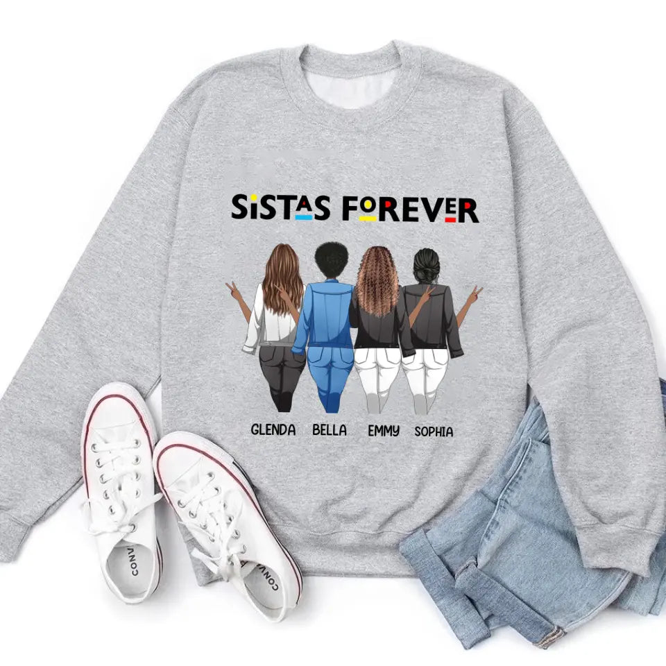 Sistas Forever - Personalized T Shirts - Personalized Mug - Birthday Gift For Sista, Sister, Soul Sister, Best Friend, BFF, Bestie, Friend