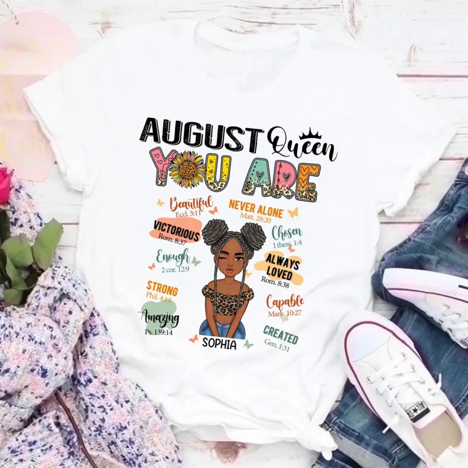 August Birthday Shirt, Custom Birthday Shirt, Queens Are Born In August, August Birthday Shirts For Woman, August Birthday Gifts