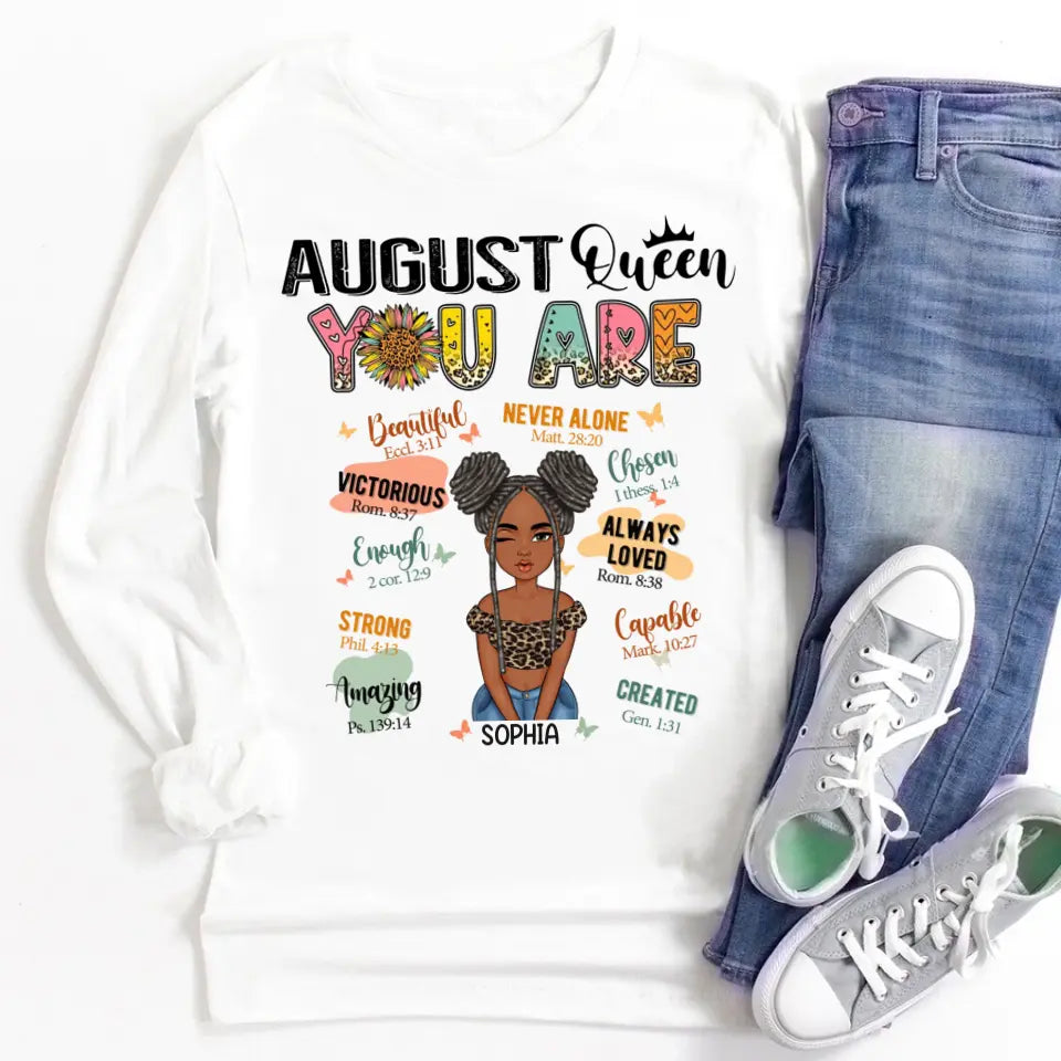 August Birthday Shirt, Custom Birthday Shirt, Queens Are Born In August, August Birthday Shirts For Woman, August Birthday Gifts