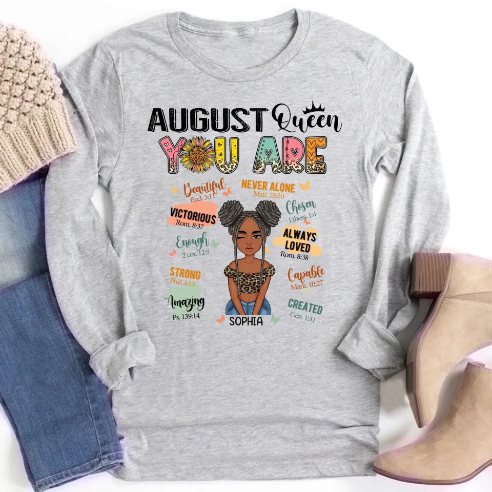 August Birthday Shirt, Custom Birthday Shirt, Queens Are Born In August, August Birthday Shirts For Woman, August Birthday Gifts