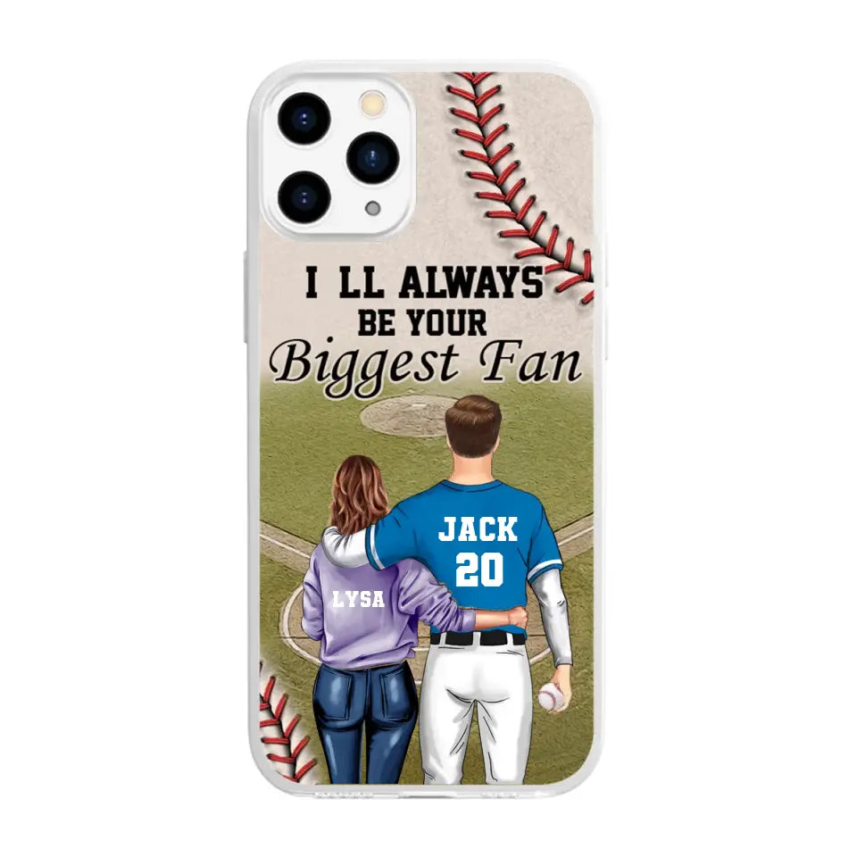 Gift For Couple, I&#39;ll Be Always Your Biggest Fan Phone Case, Couple Phone Case, Personalized Baseball Phone Case, Baseball Couple Custom Gift