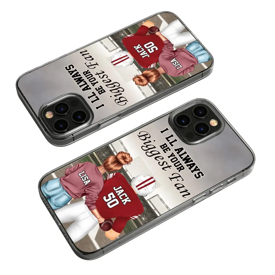 Gift For Couple, I'll Be Always Your Biggest Fan Phone Case, Couple Phone Case, Personalized Football Phone Case, Football Couple Custom Gift