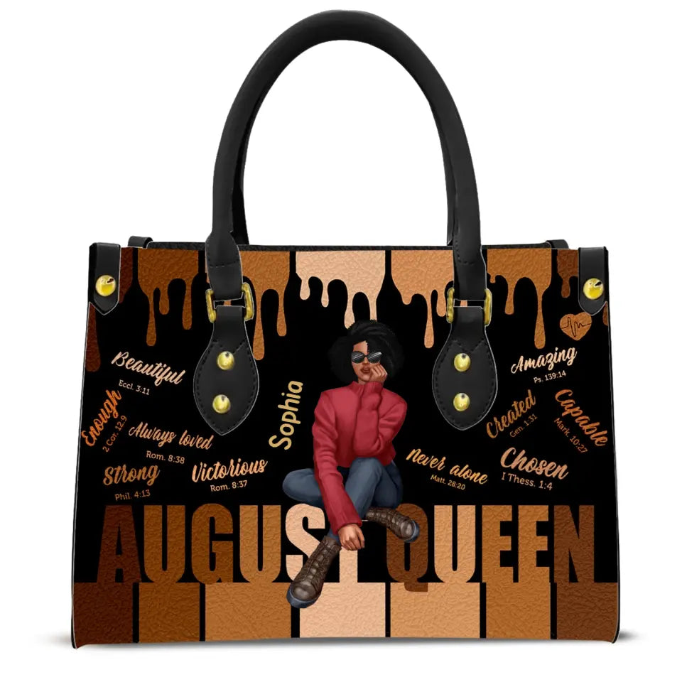 Personalized Leather Bag - Custom Birthday Gifts, August Birthday Gifts For Woman