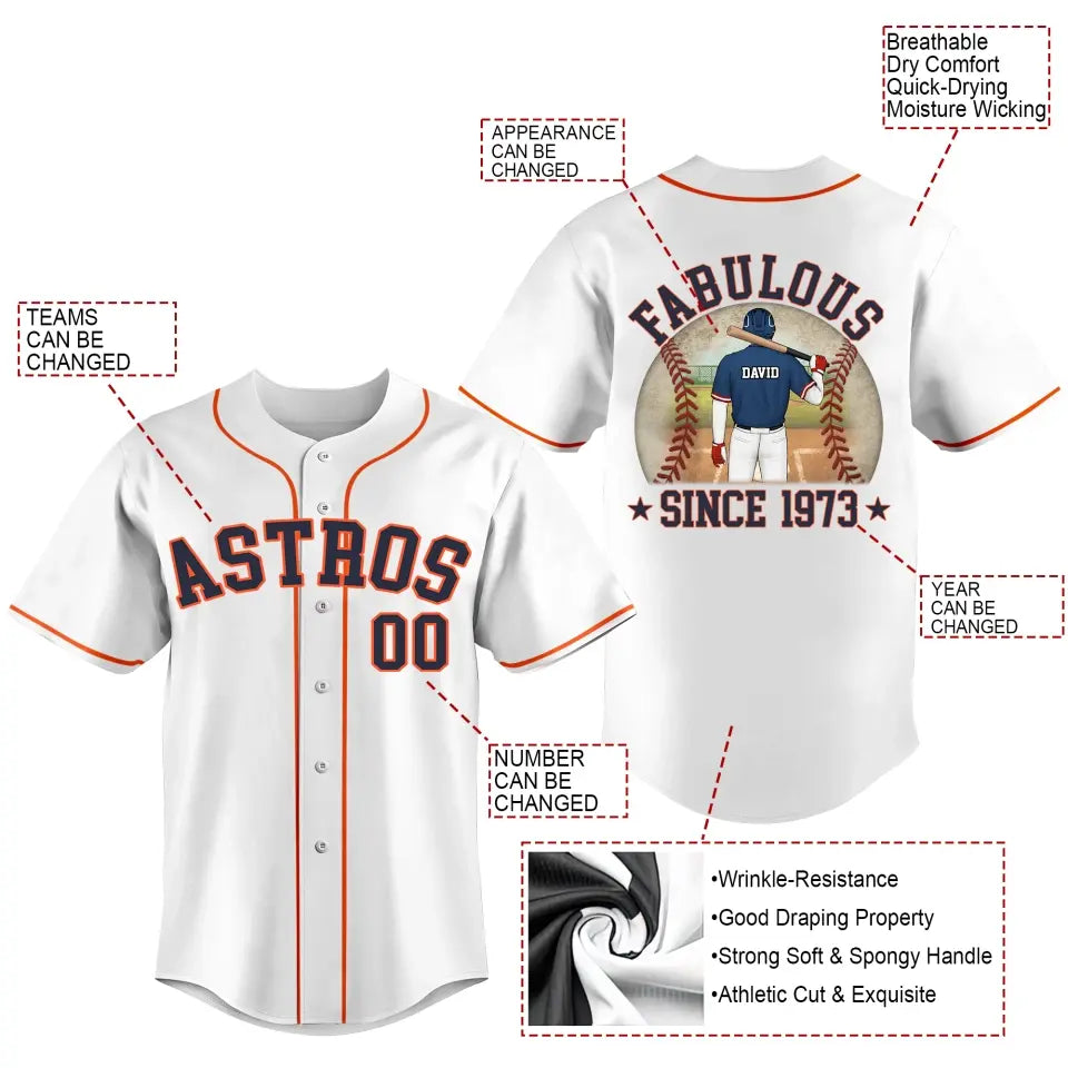 BaseBall Shirt, Custom Birthday Shirt, Turning 50 Shirt, Gifts For Man Turning 50, 50 And Fabulous Shirt, 1973 Baseball Lover