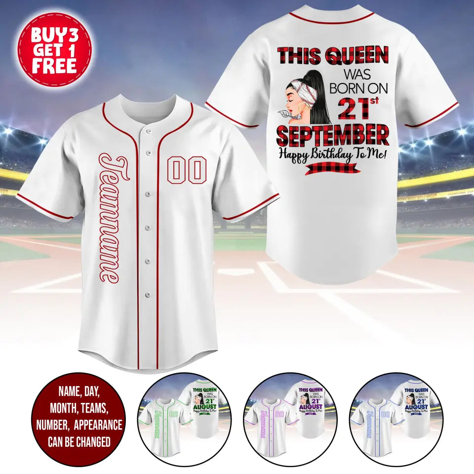 BaseBall Shirt, Custom Birthday Shirt, Queens Born In September, September Birthday Shirts For Woman, Baseball Lover
