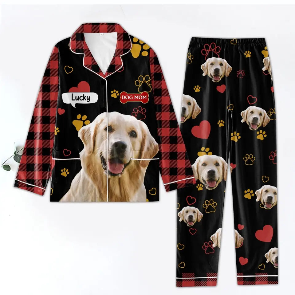 Customized Dog Photo &amp; Text Personalized Dog Shirt - Pet T-Shirt Custom Dog Shirts Personalized Upload Dog Photo Pajama Set