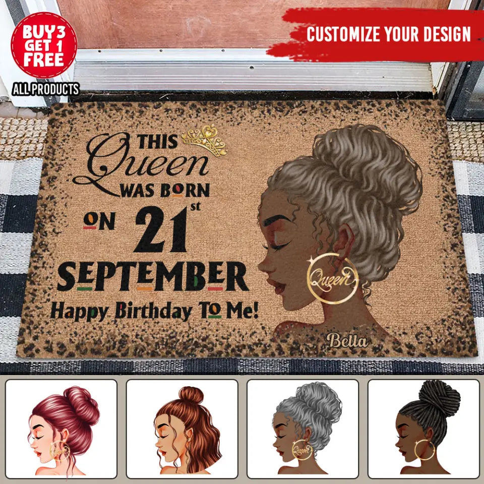 September Birthday Doormat, Custom Birthday Doormat, Personalized Doormat For September Month