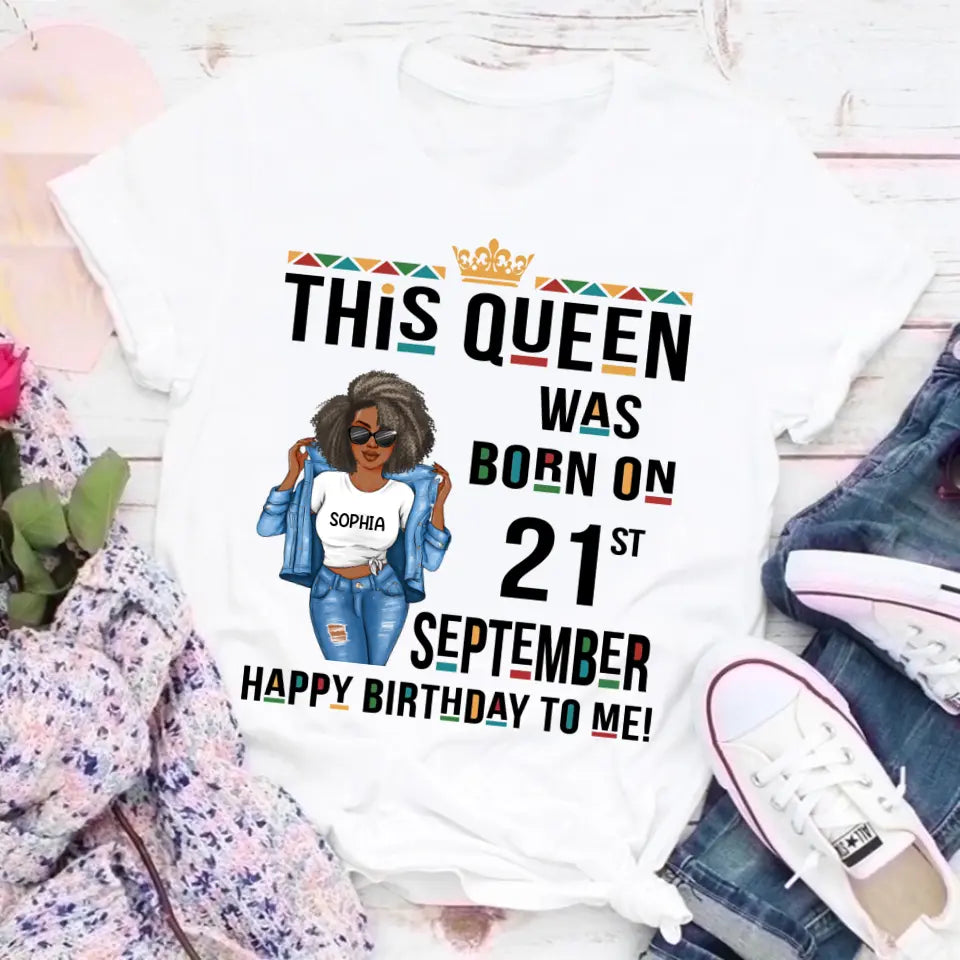 September Birthday Shirt, Custom Birthday Shirt, Queens Are Born In September Birthday Shirts For Woman
