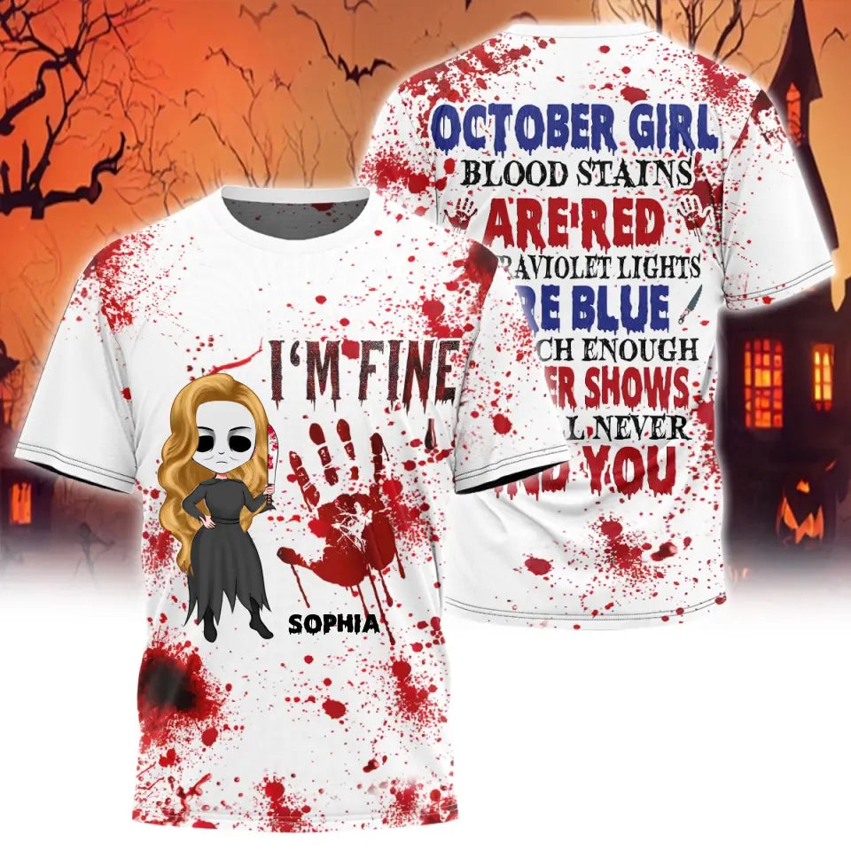 October Birthday Shirt, Custom Birthday Shirt, October Birthday Shirts For Woman , Halloween Shirt