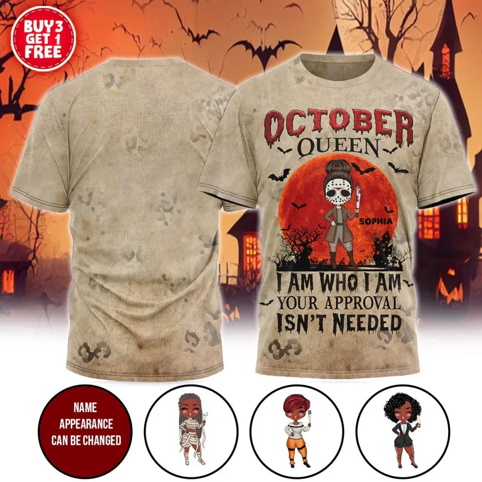 October Birthday Shirt, Custom Birthday Shirt, October Birthday Shirts For Woman , Halloween Shirt
