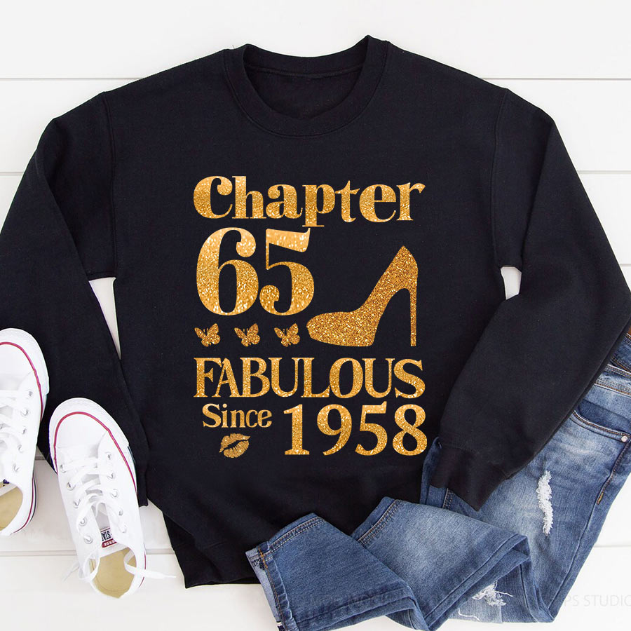Chapter 65, Fabulous Since 1958 65th Birthday Unique T Shirt For Woman, Her Gifts For 65 Years Old , Turning 65 Birthday Cotton Shirt