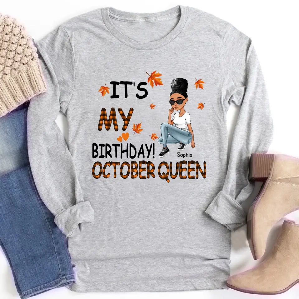 October Birthday Shirt, Custom Birthday Shirt, Queens Are Born In October, October Birthday Shirts For Woman, October Birthday Gifts
