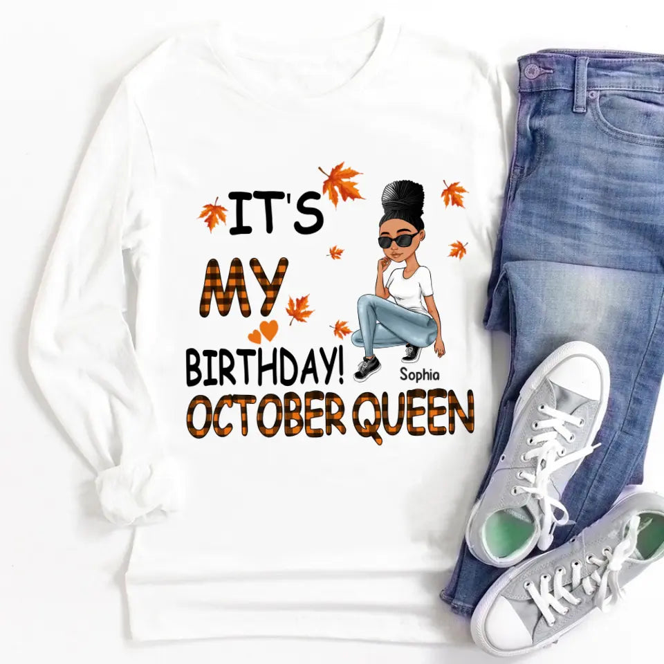 October Birthday Shirt, Custom Birthday Shirt, Queens Are Born In October, October Birthday Shirts For Woman, October Birthday Gifts