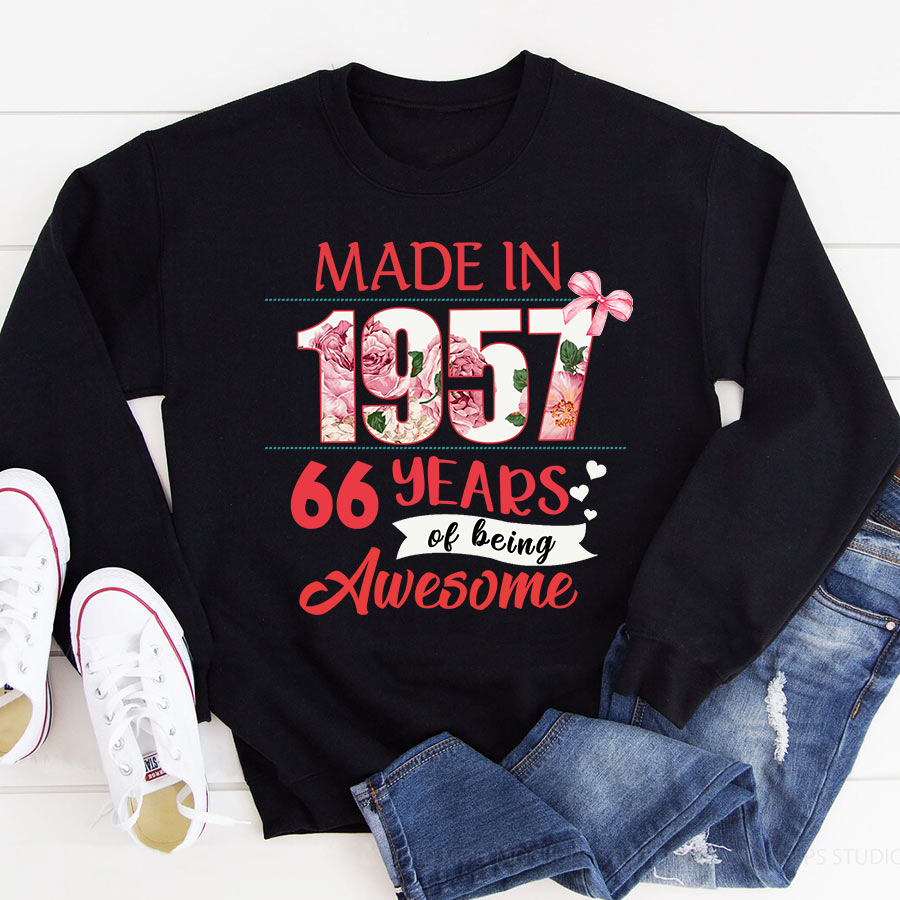 66th birthday gifts ideas 66th birthday shirt for her back in 1957 turning 66 shirts 66th birthday t shirts for woman