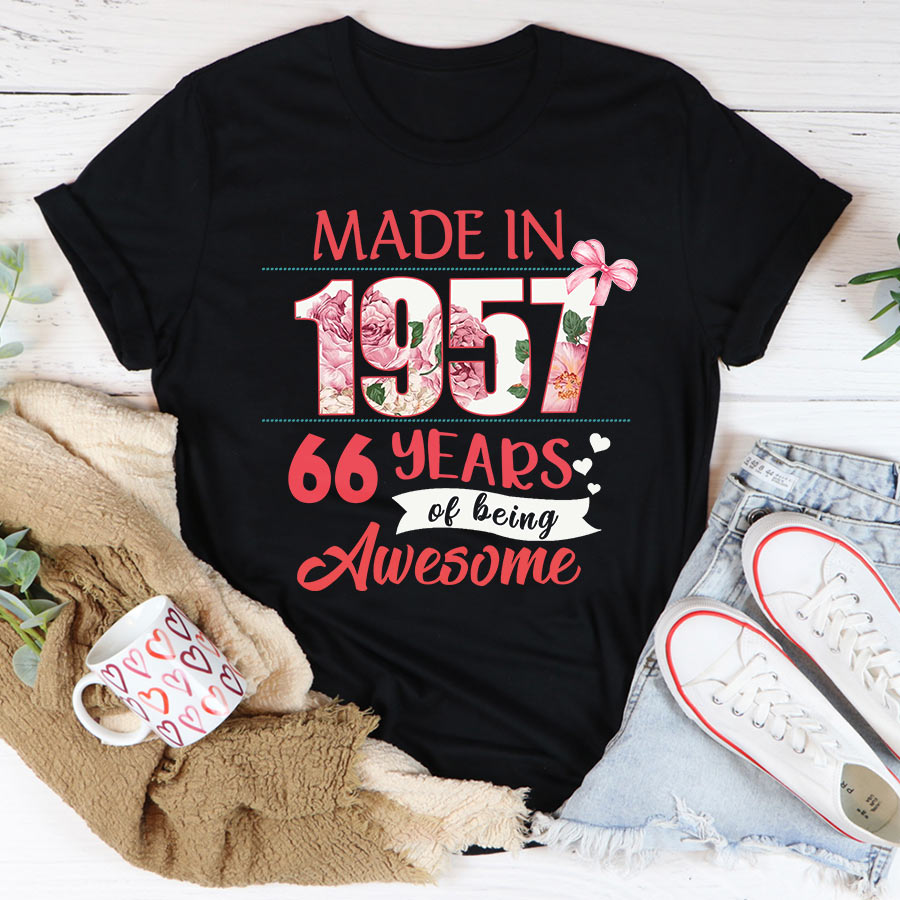 66th birthday gifts ideas 66th birthday shirt for her back in 1957 turning 66 shirts 66th birthday t shirts for woman