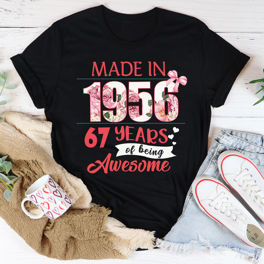 67th birthday gifts ideas 67th birthday shirt for her back in 1956 turning 67 shirts 67th birthday t shirts for woman