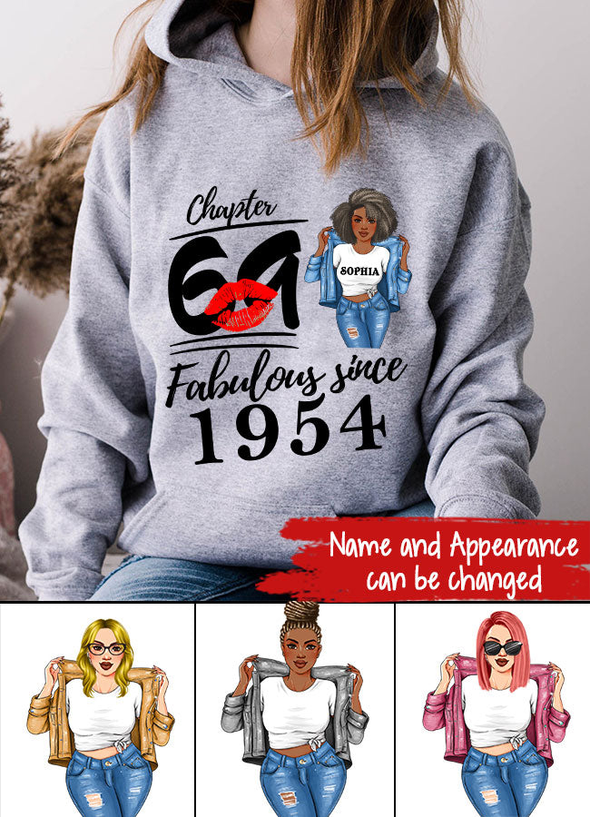 Chapter 69, Fabulous Since 1954 69th Birthday Unique T Shirt For Woman, Custom Birthday Shirt, Her Gifts For 69 Years Old , Turning 69 Birthday Cotton Shirt