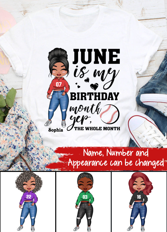 June Birthday Shirt, Custom Birthday Shirt, Queens Born In June, June Birthday Shirts For Woman, June Birthday Gifts, Birthday Gift For Baseball Lover