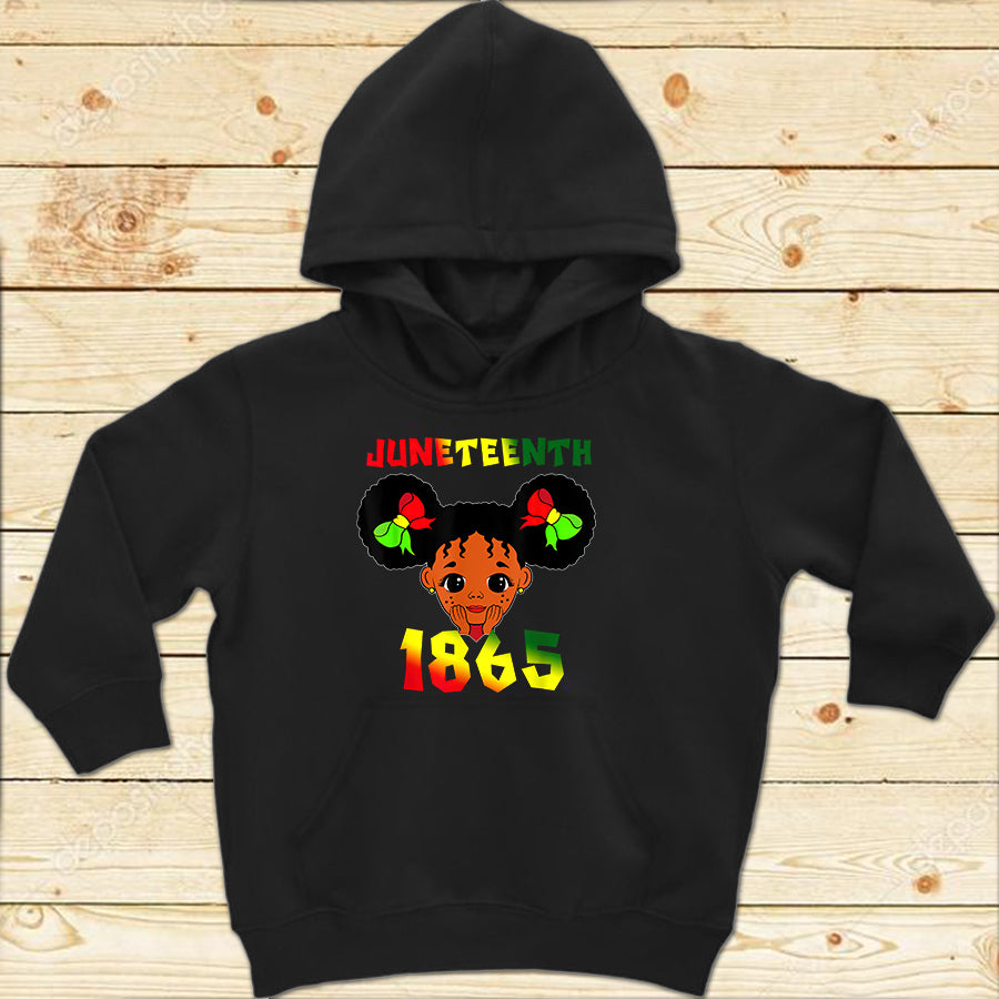 Juneteenth Youth Shirt Juneteenth Celebrating 1865 Cute Brown Skin Girls Kids Teens T-Shirt
