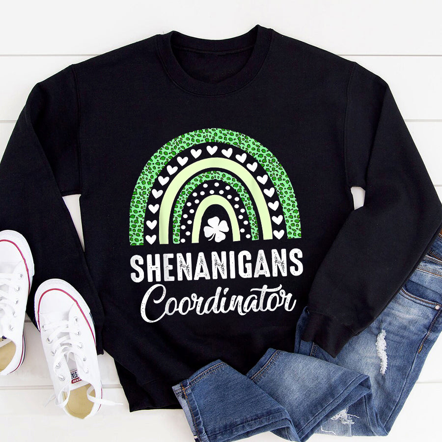 St Patricks Day Shirt Shenanigans Coordinator Rainbow St Patricks Day Teacher Gift T-Shirt Funny St Patricks Day Shirts