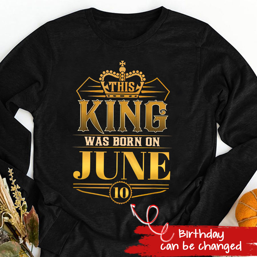 June Birthday Shirt, Custom Birthday Shirt, A Black King was born in June, June Birthday Shirts For Man, June Birthday