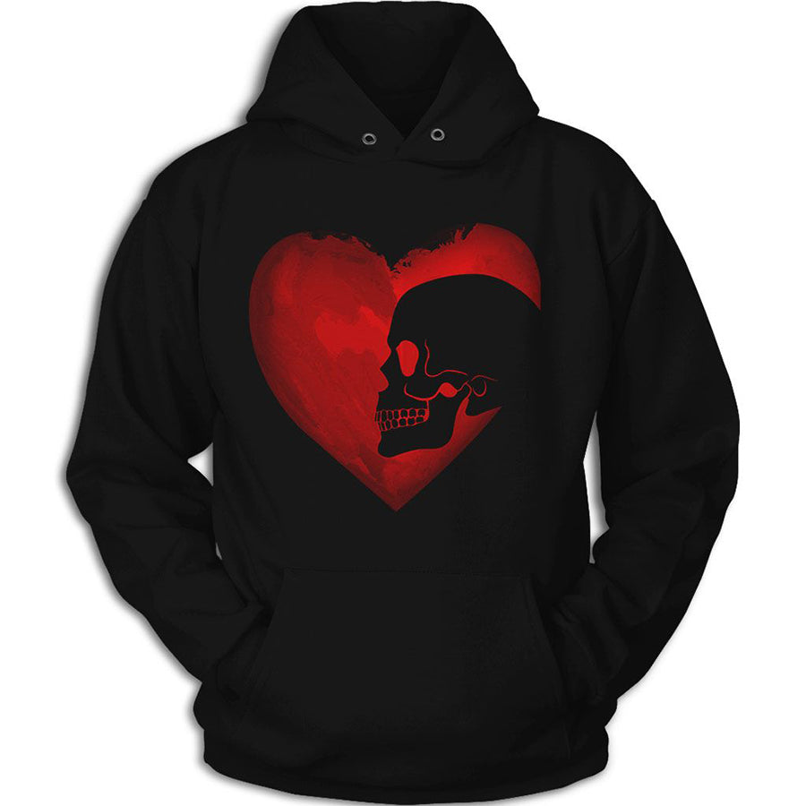 Heart Skull Shirt, Funny Skull Shirt, Tattoo Gift, Tattoo Skull Lover Unisex Cotton T Shirt