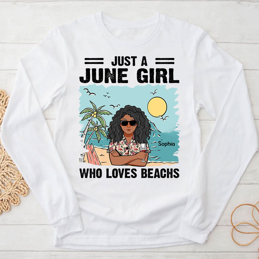 June Birthday Shirt, Custom Birthday Shirt, Queens Born In June,  June Birthday Shirts For Woman, Lover Beach