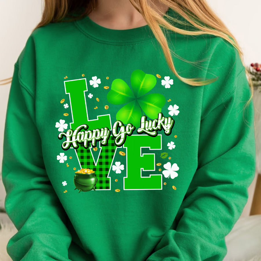 Love Patrick Day Shirt, St. Patricks Day Shirt, Shamrock Lucky Lips, Four Leaf Clover, Shamrock Shirts, Patrick&#39;s Day, Irish Tshirt
