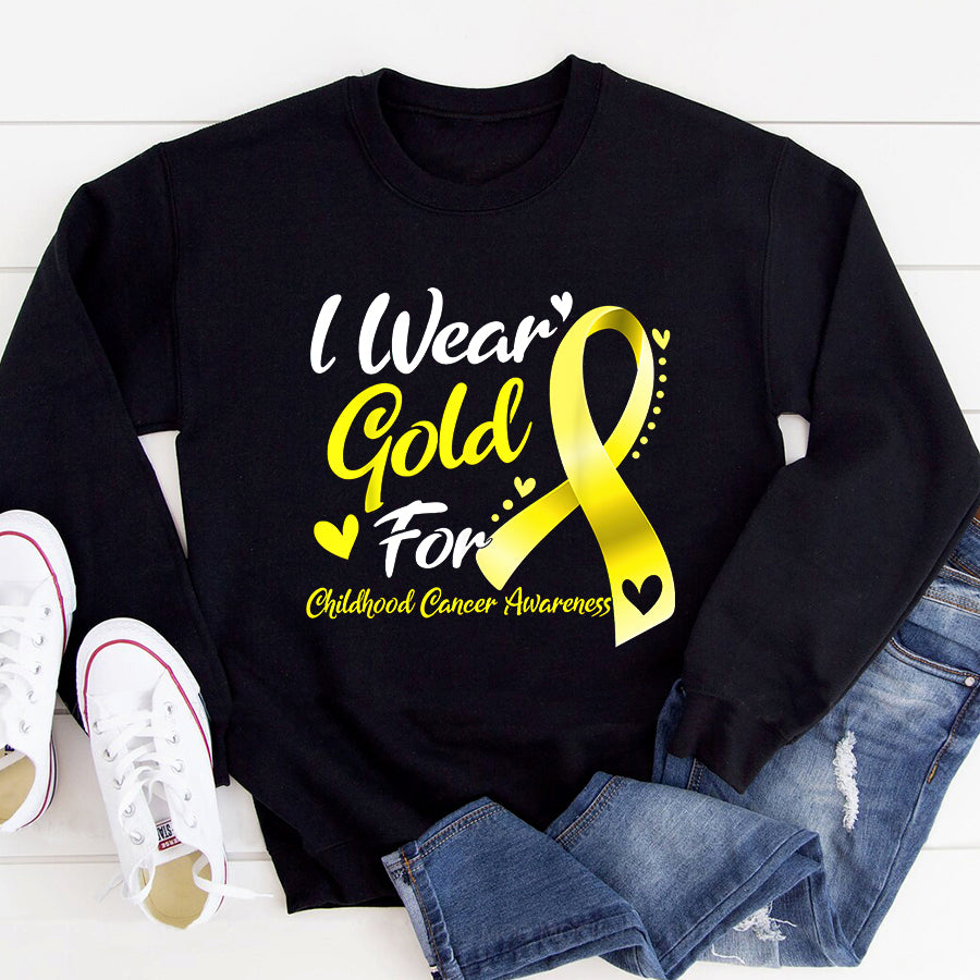Childhood Cancer Awareness Shirt I Wear Gold For Childhood Cancer Awareness T-Shirt