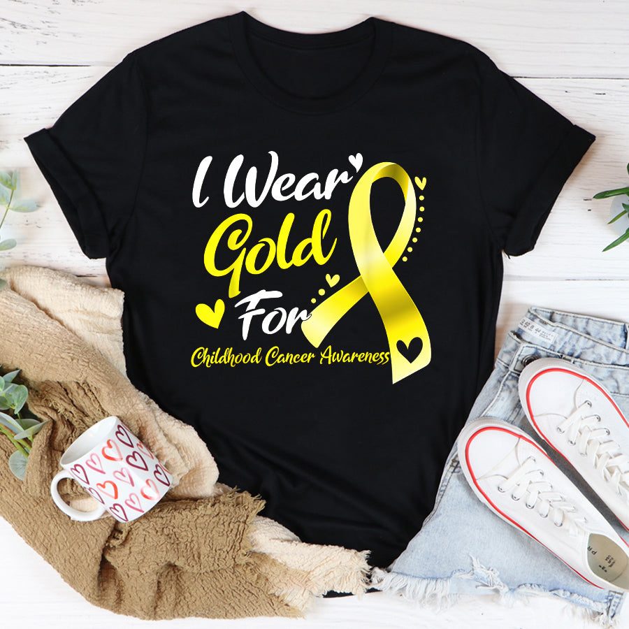 Childhood Cancer Awareness Shirt I Wear Gold For Childhood Cancer Awareness T-Shirt