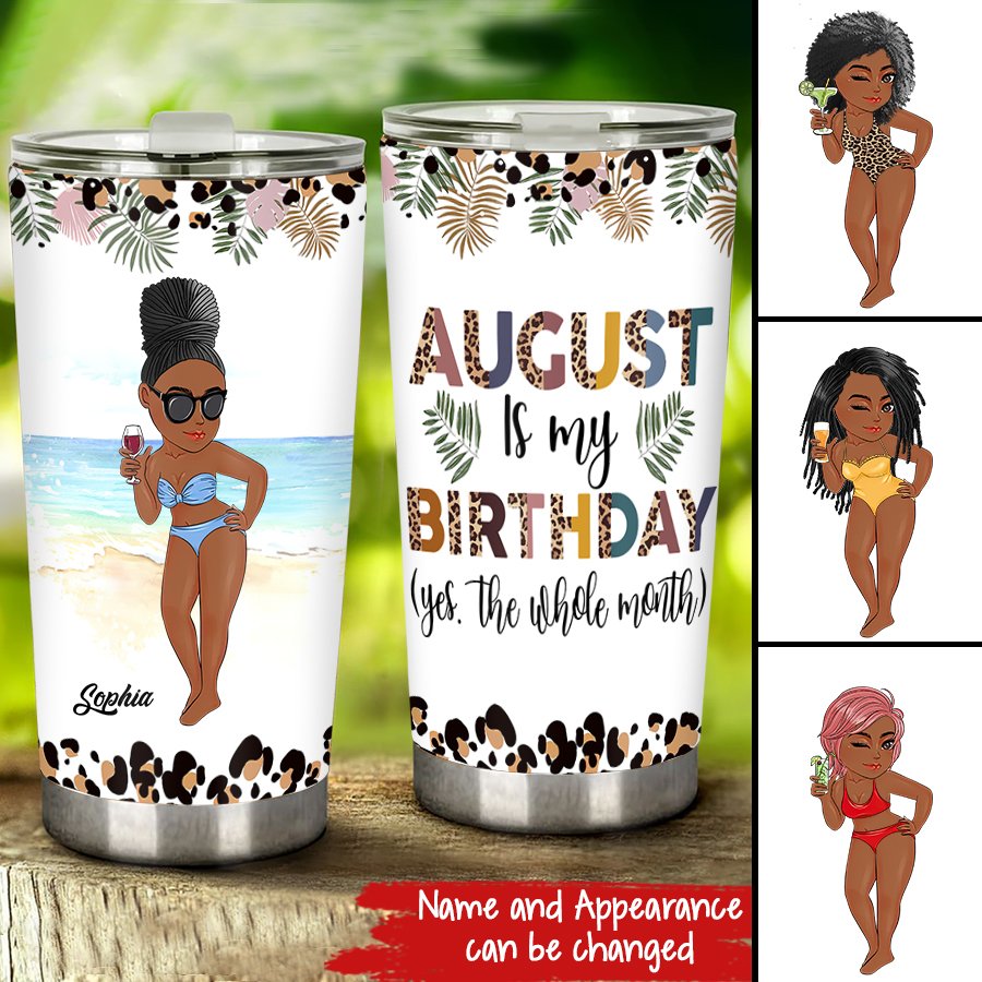Personalized tumblers, Birthday tumbler, famous birthdays in August, August birthday gifts for her