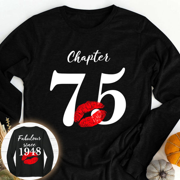 Chapter 75, Fabulous since 1948 75th birthday unique t shirt for woman ...