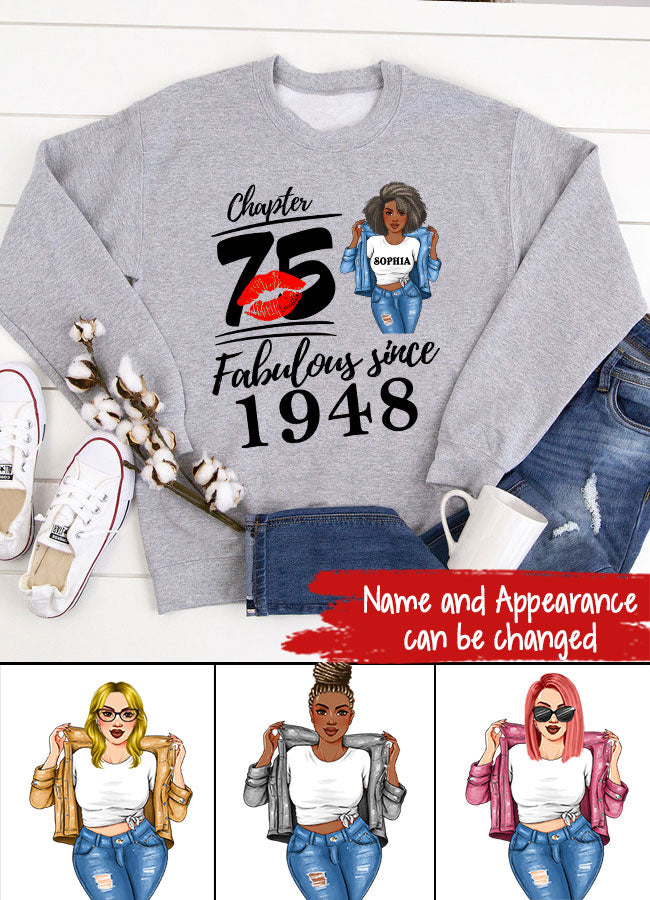 75th birthday shirts for her, Personalised 75th birthday gifts, 1948 t shirt, 75 and fabulous shirt, 75th birthday shirt ideas, gift ideas 75th birthday woman