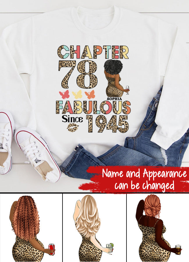 Chapter 78, Fabulous Since 1945 78th Birthday Unique T Shirt For Woman, Custom Birthday Shirt, Her Gifts For 78 Years Old , Turning 78 Birthday Cotton Shirt