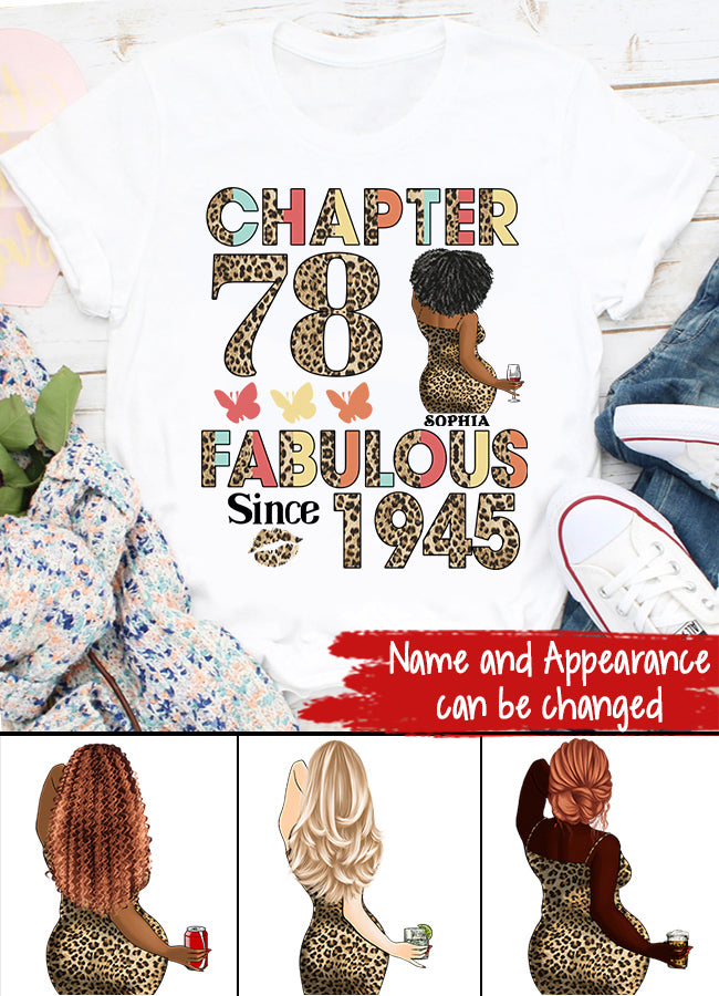 Chapter 78, Fabulous Since 1945 78th Birthday Unique T Shirt For Woman, Custom Birthday Shirt, Her Gifts For 78 Years Old , Turning 78 Birthday Cotton Shirt