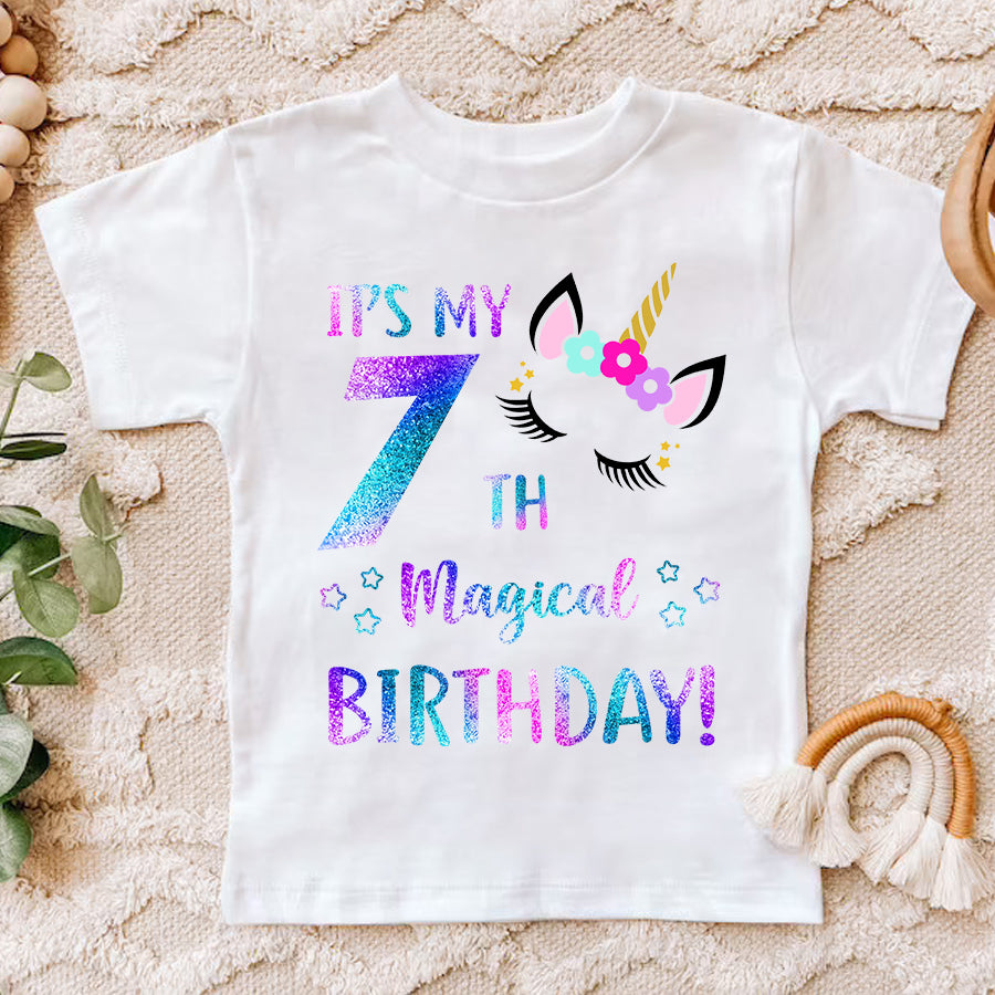 7th Birthday Shirt, Girl, 7 Birthday Shirt, Unicorn Birthday Shirt, Seven Birthday Shirt, Cute Birthday Shirt Ideas, Best T Shirts 2021, Baby Shirt