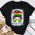 LGBT Shirts, Rainbow Pride Shirt, Proud Mom Messy Hair Bun LGBTQ Rainbow Flag LGBT Pride Ally T-Shirt