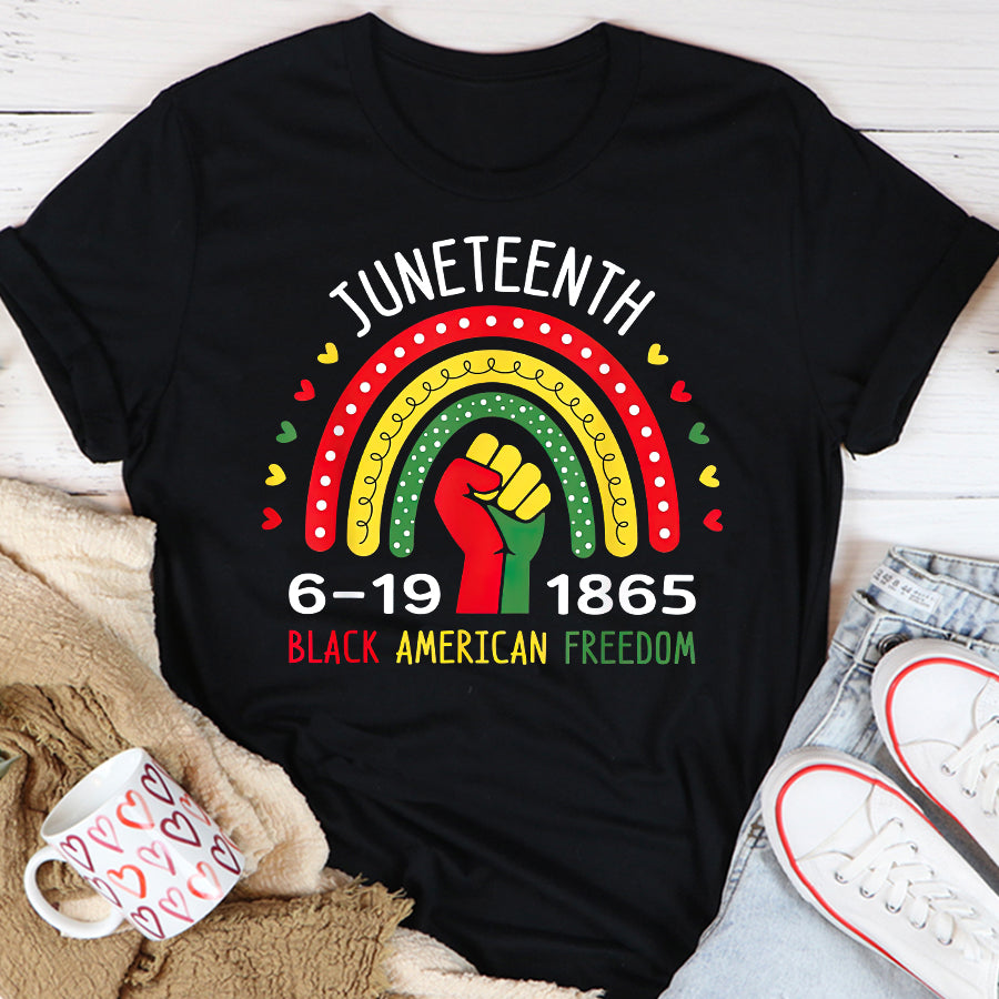 Juneteenth Shirt Celebrate Juneteenth Independence Day Rainbow T-Shirt