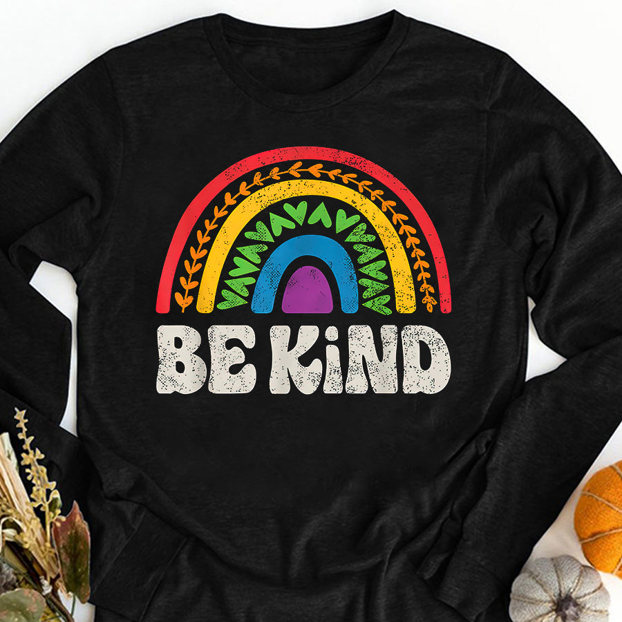 LGBT Shirts, Rainbow Pride Shirt, LGBTQ Be Kind Gay Pride LGBT Ally Rainbow Flag Retro Vintage T-Shirt