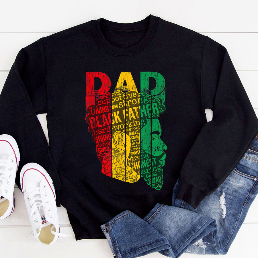 Father Day Shirt Funny Father Day Shirt Mens Mens Strong Black Dad King African American Tee Natural Afro T-Shirt