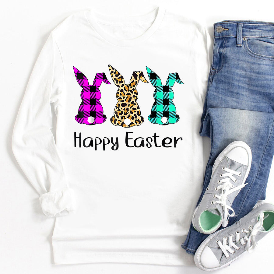 Easter Shirt Easter Leopard Bunny Rabbit Palm Sunday Girls Women T-Shirt Funny Easter Gift For Girls and Women