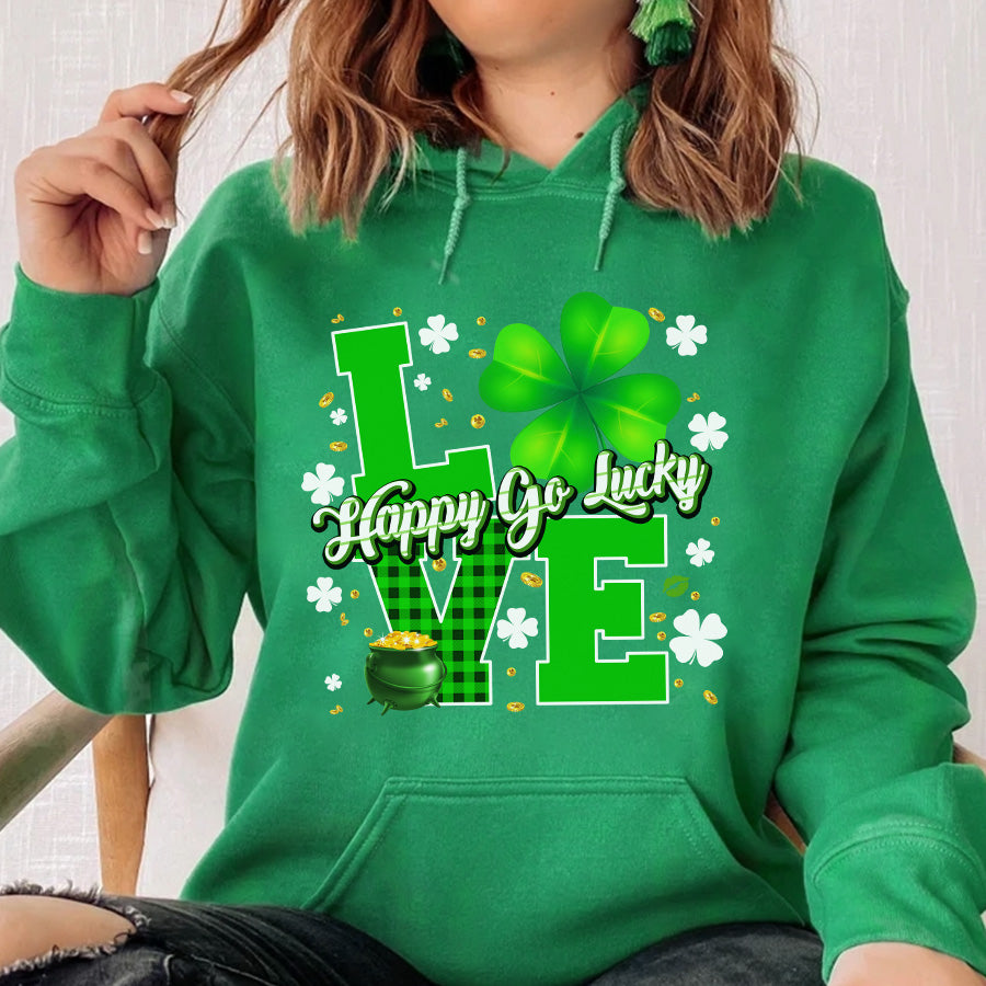 Love Patrick Day Shirt, St. Patricks Day Shirt, Shamrock Lucky Lips, Four Leaf Clover, Shamrock Shirts, Patrick&#39;s Day, Irish Tshirt