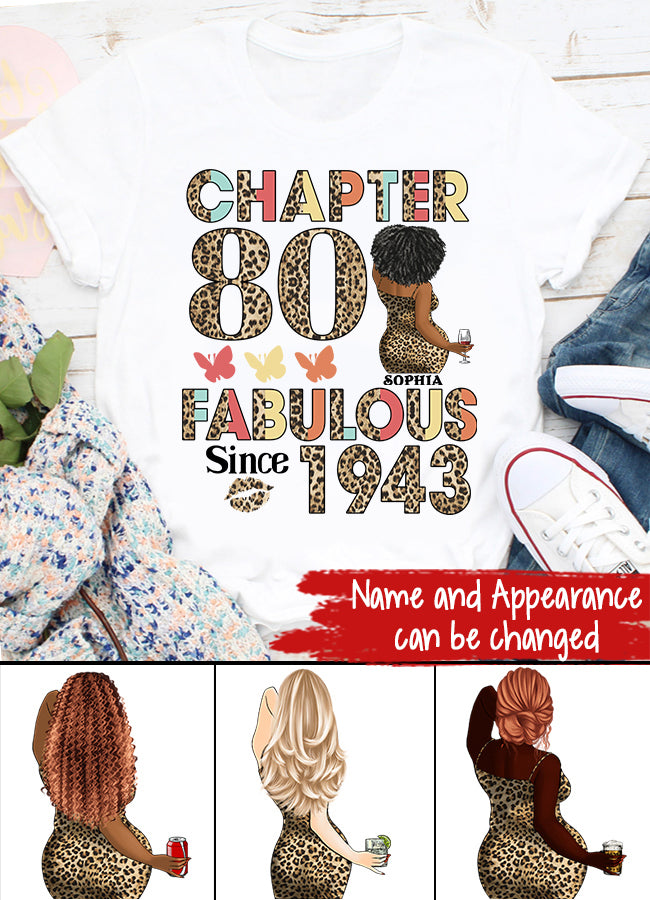 Chapter 80, Fabulous Since 1943 80th Birthday Unique T Shirt For Woman, Custom Birthday Shirt, Her Gifts For 80 Years Old , Turning 80 Birthday Cotton Shirt